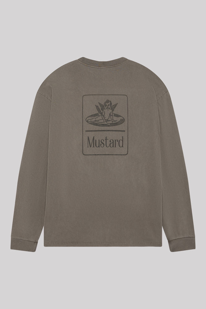 Cherub Box Fit Long Sleeve Tee- washed earth