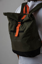 Mens Roll Top Backpack in Army Green