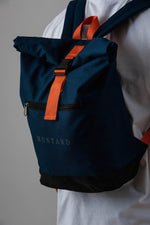 Mens Roll Top Backpack in Navy