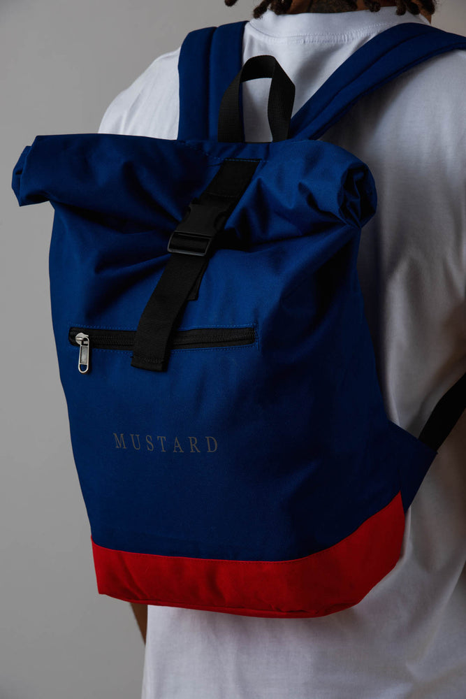 Mens Roll Top Backpack in Royal Blue